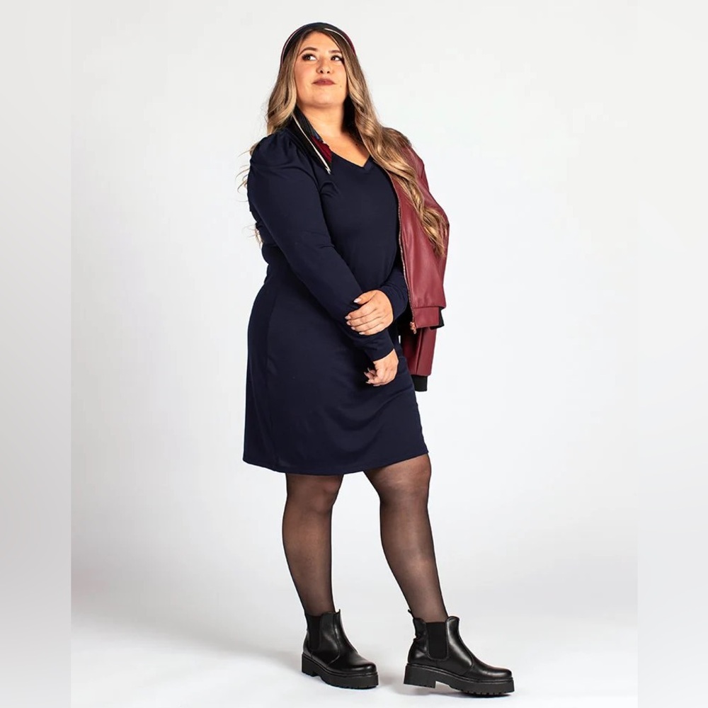 Lularoe 3XL Ava Mutton Sleeve Dress - Black